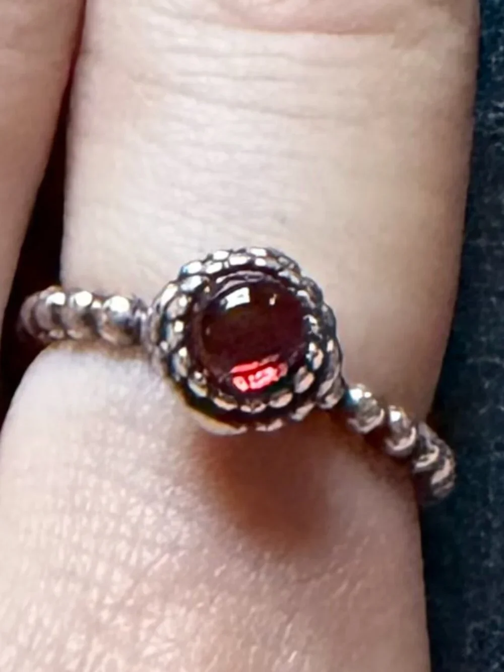 Retired Pandora Sterling Silver Gemstone Stacking Rings Set of 3 Size 6
